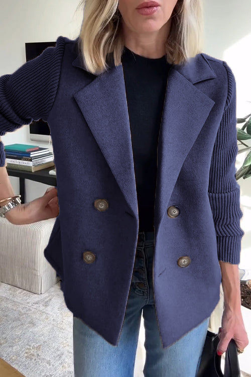 Ruby - Autumn Knit-Sleeve Blazer