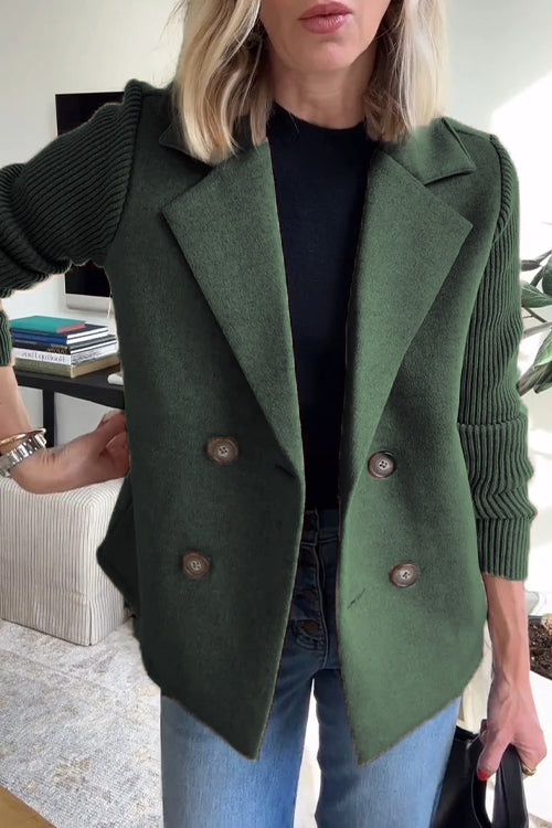 Ruby - Autumn Knit-Sleeve Blazer