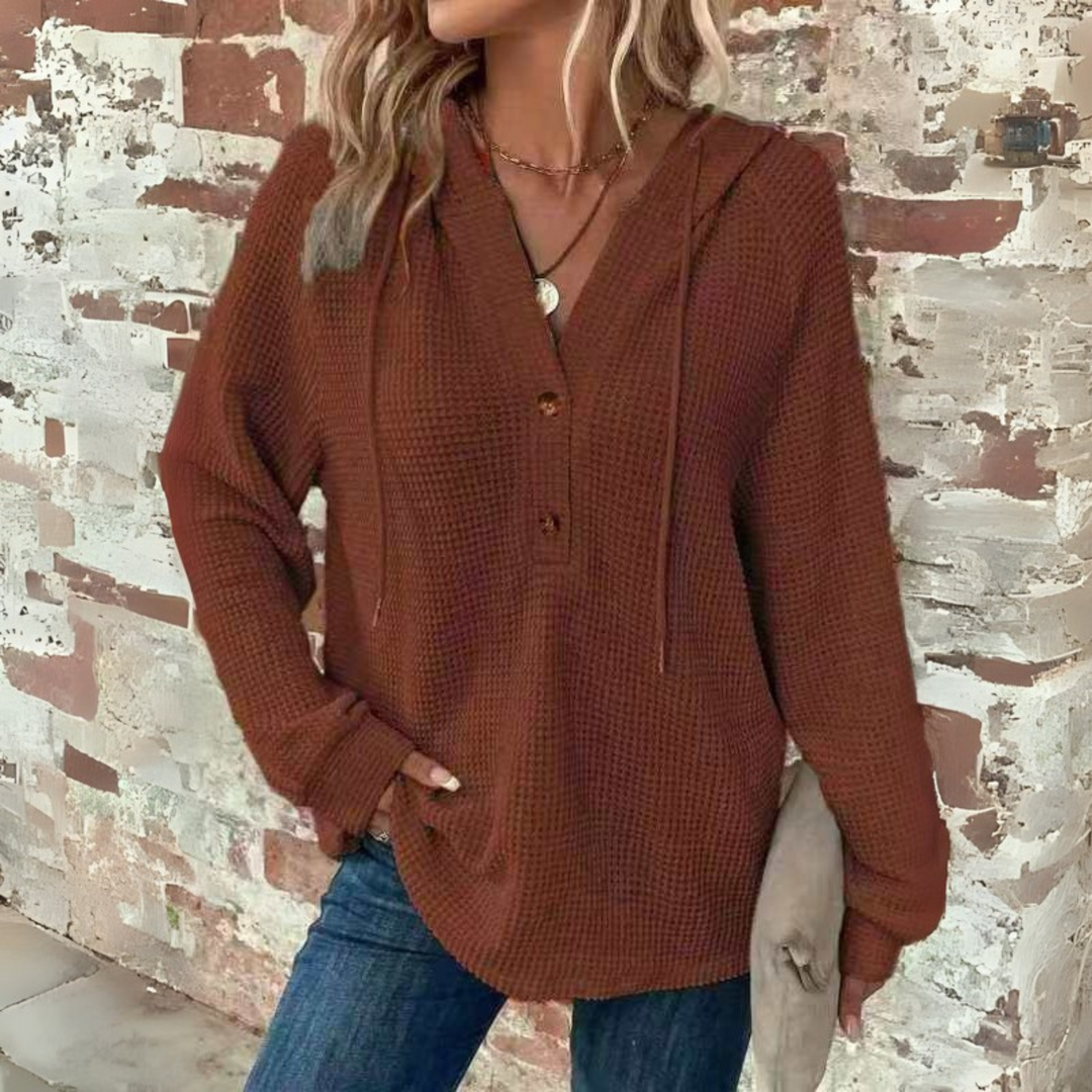 Sioni- V-Neck Hoodie Sweatshirt