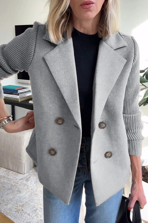 Ruby - Autumn Knit-Sleeve Blazer