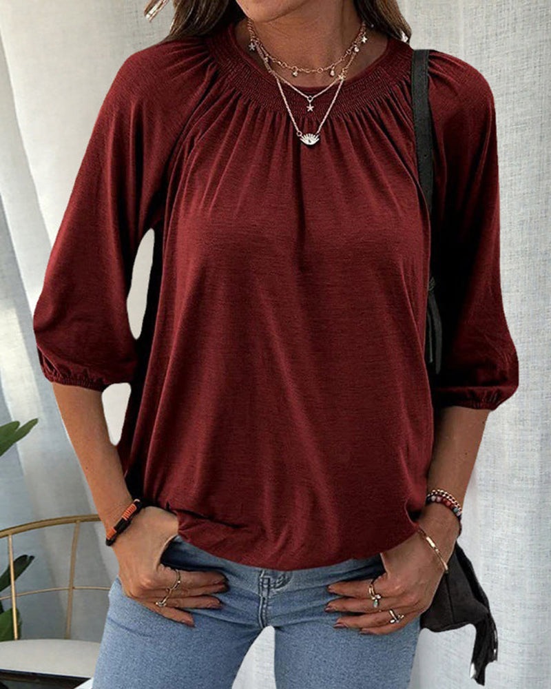 Chloe - Blouse with round neckline