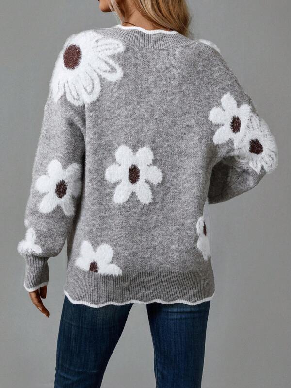 Aliah - Elegant Floral Sweater