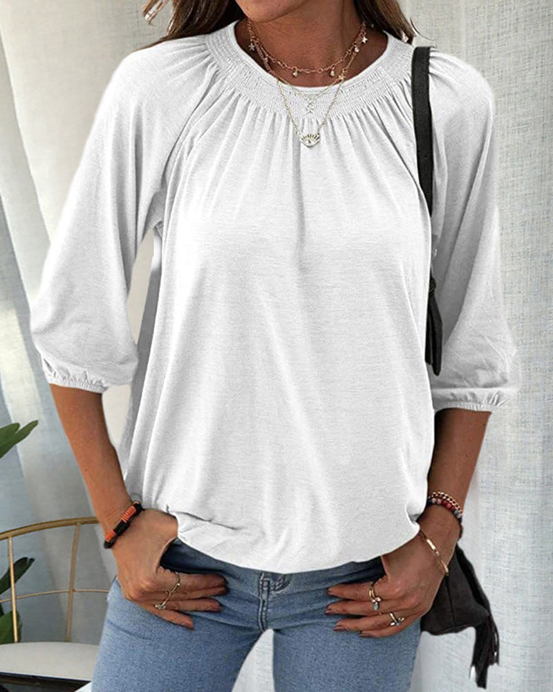 Chloe - Blouse with round neckline