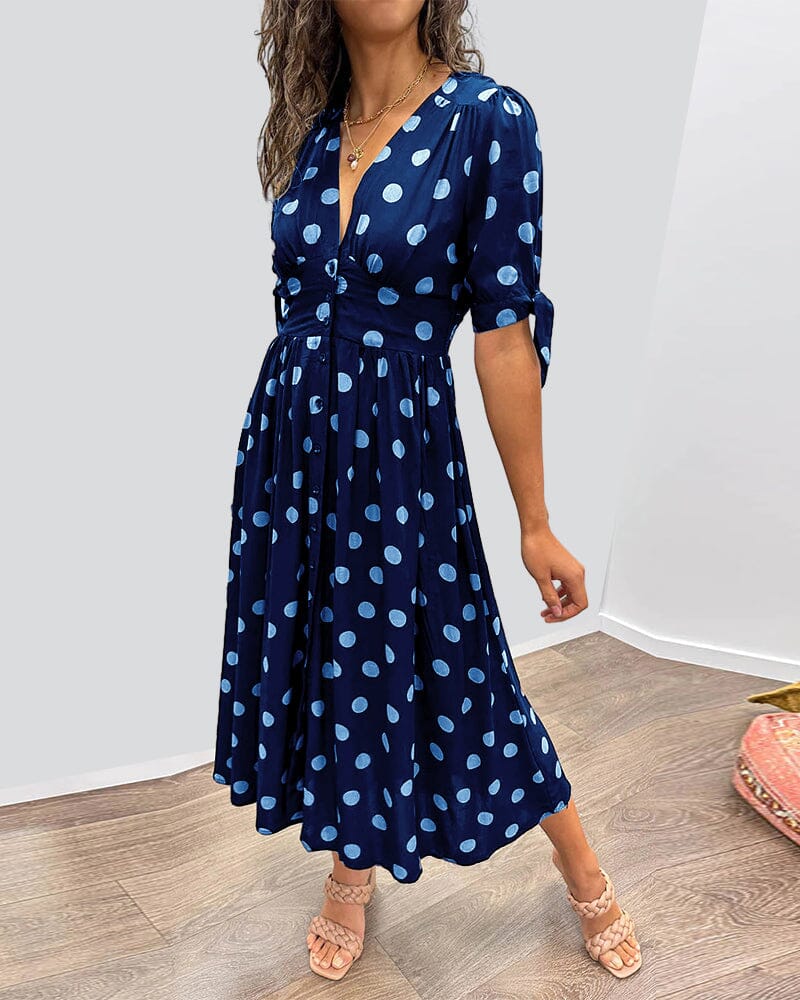Bellamy - Polka Dots V-Neck Dress