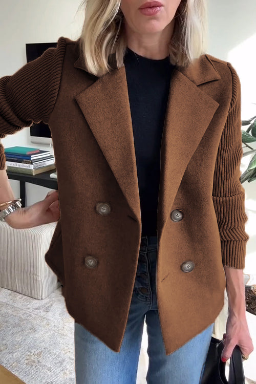 Ruby - Autumn Knit-Sleeve Blazer