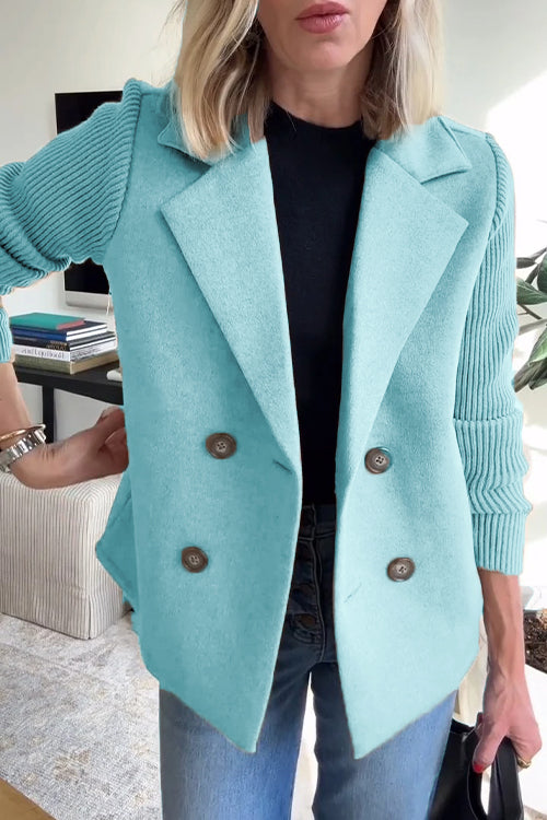 Ruby - Autumn Knit-Sleeve Blazer