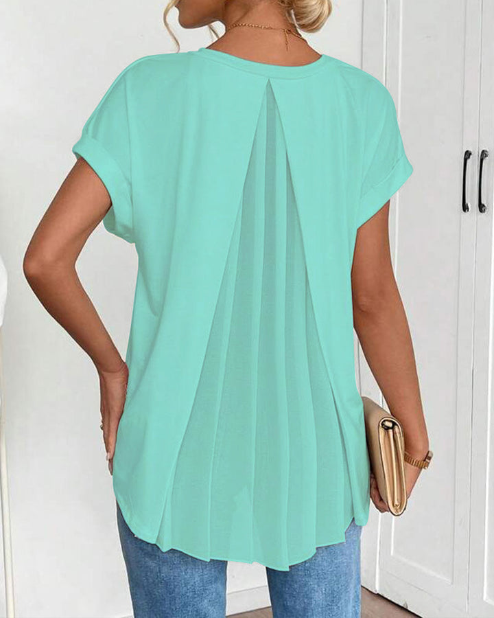 Lyn - Short-Sleeved T-Shirt with Plated Back