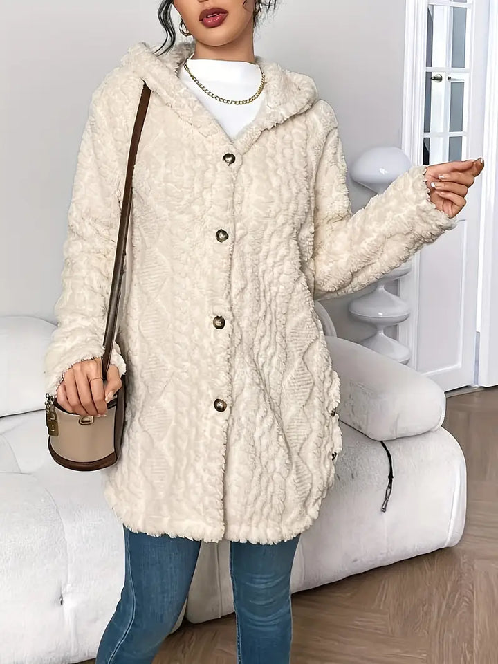 Sanne – Plush Hooded Cardigan