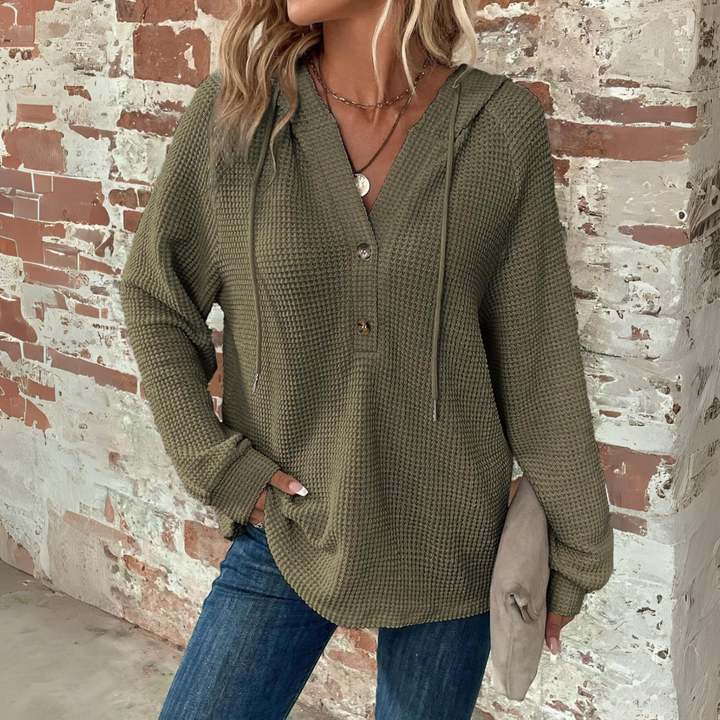 Sioni- V-Neck Hoodie Sweatshirt