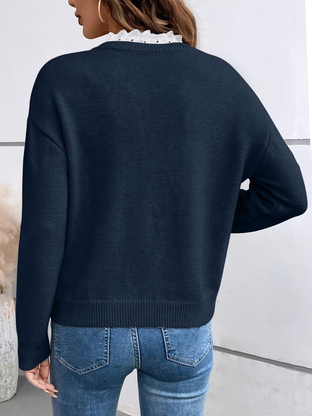 Nicky - Knitted Sweater With Lace
