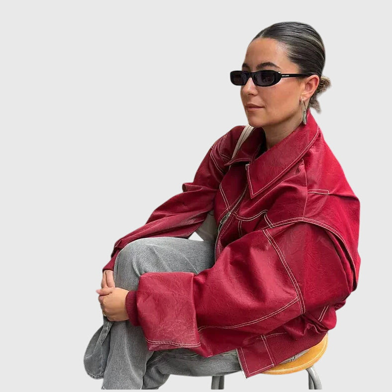 Faye | Oversized Leather Jacket