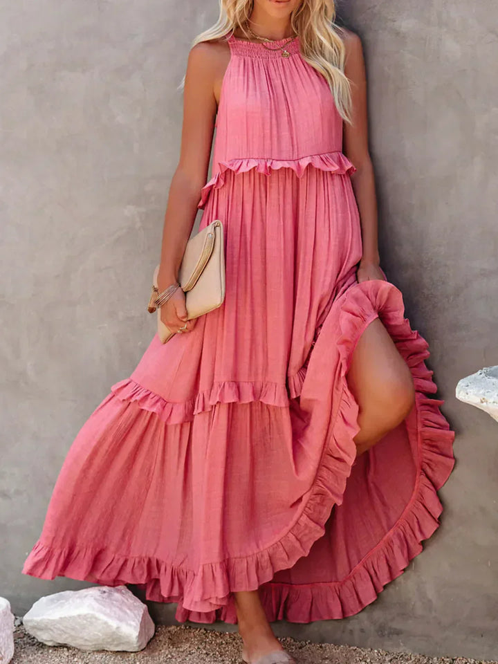 Robyn - Halter Ruffle Maxi Dress
