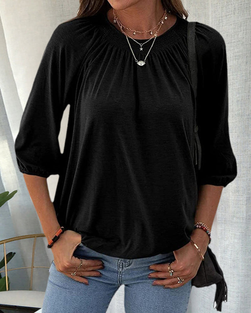 Chloe - Blouse with round neckline