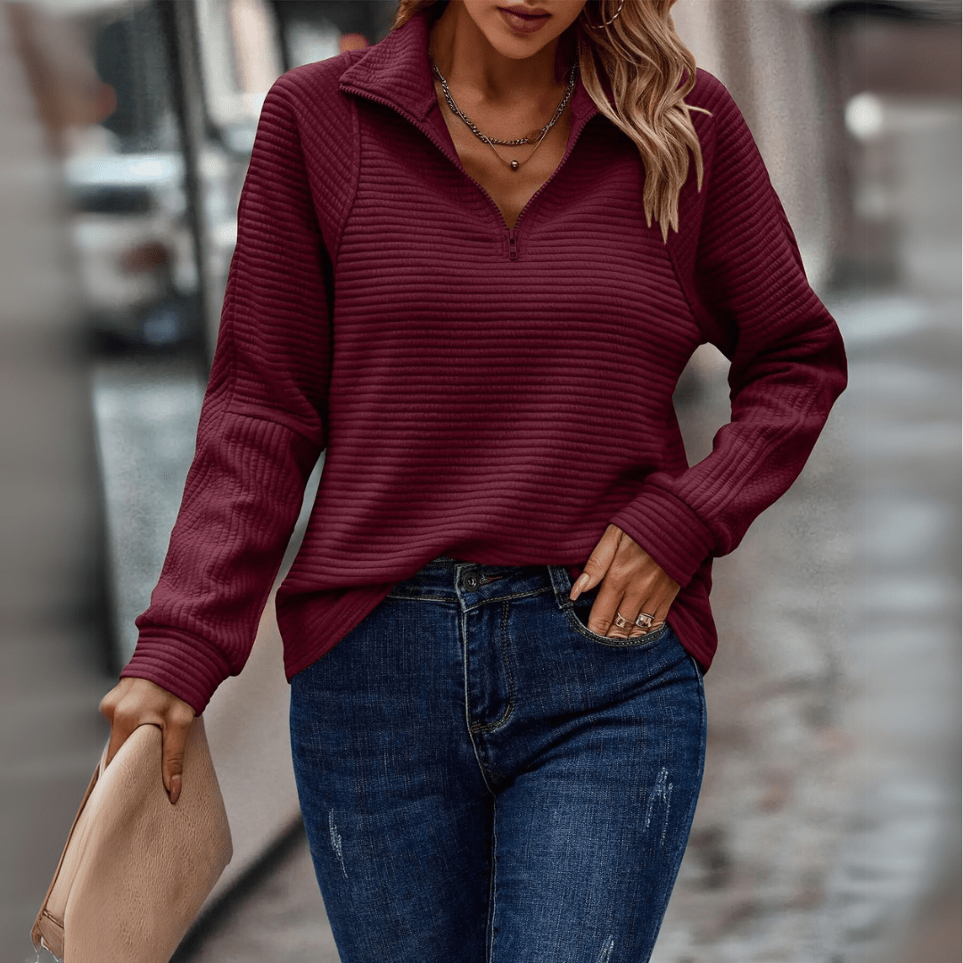 Jenica - Chic Half-Zip Pullover