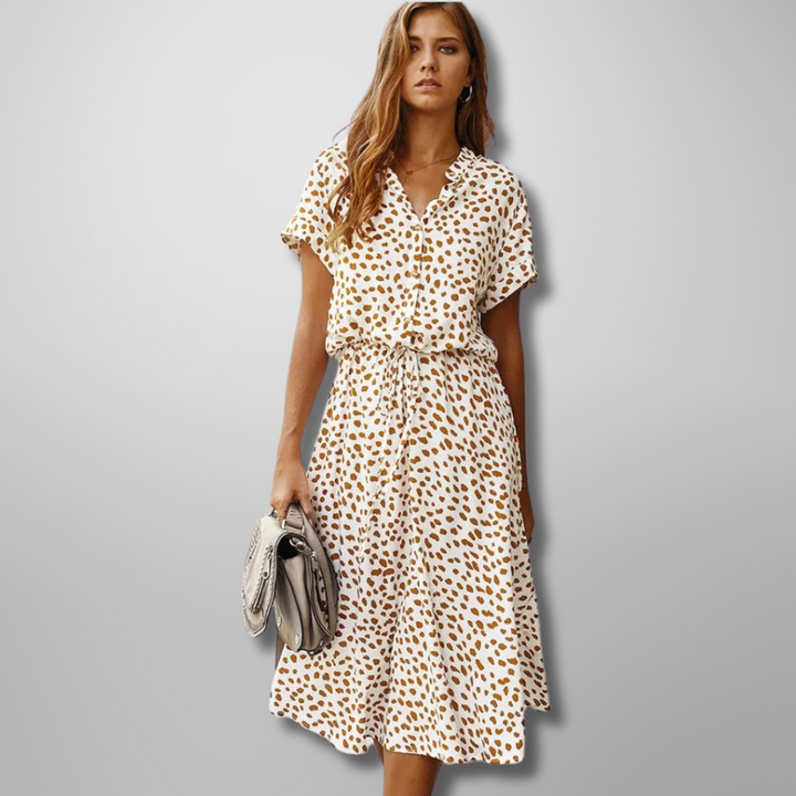 Victoria - Printed V-Neck Dress