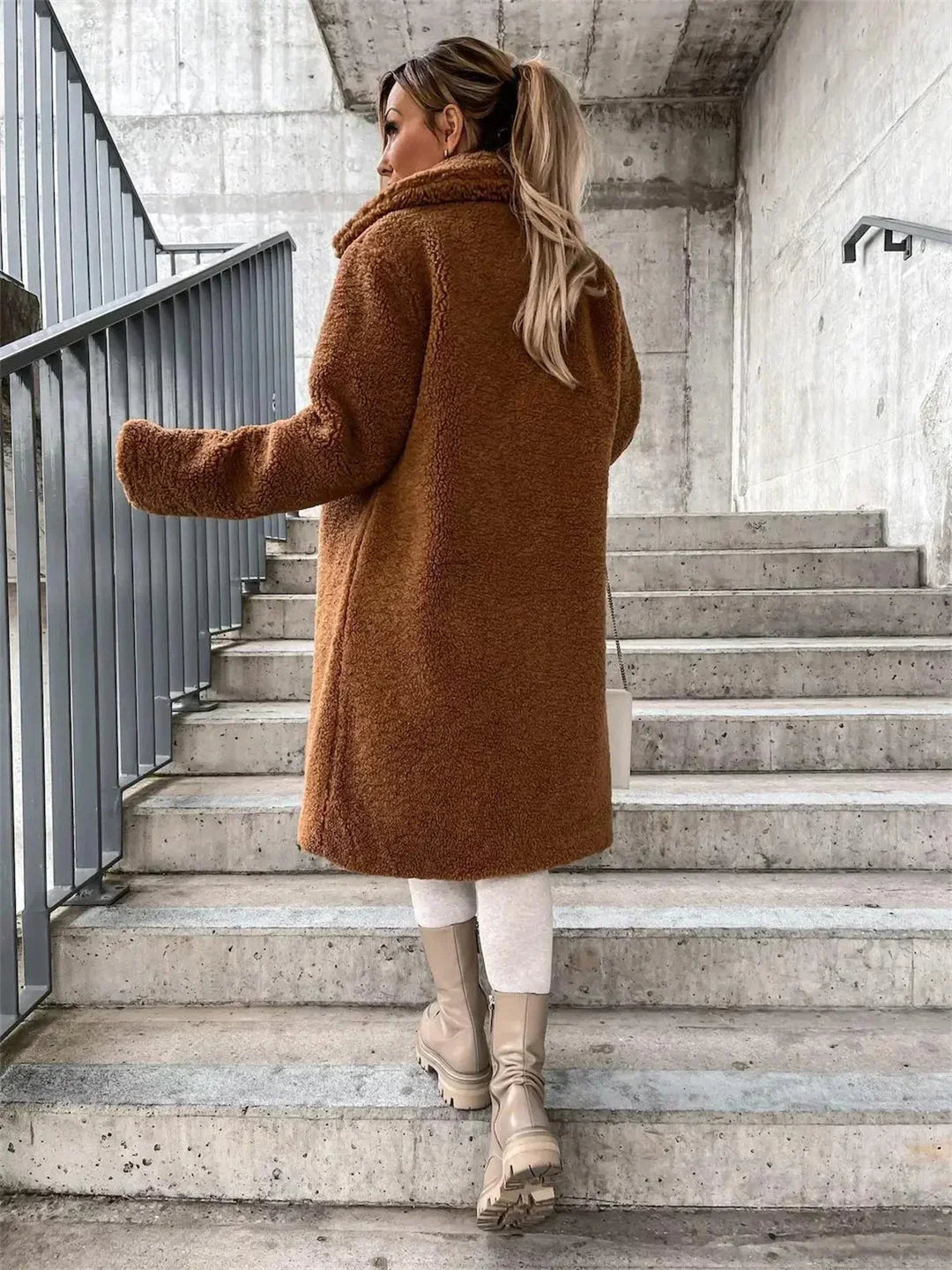 Bella - Teddy Plush Button Up Coat