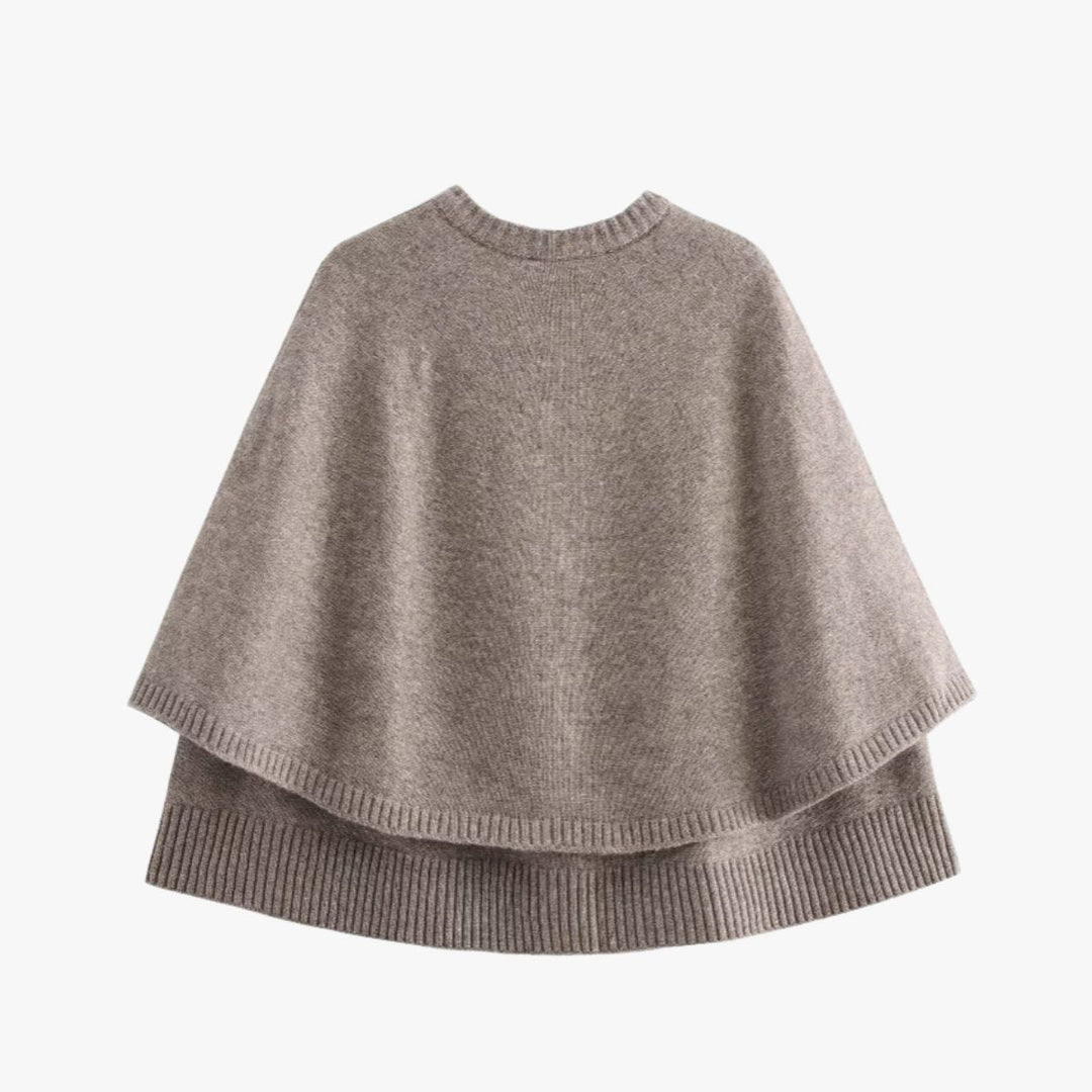 Women's Knit Poncho Cardigan with Button Front
