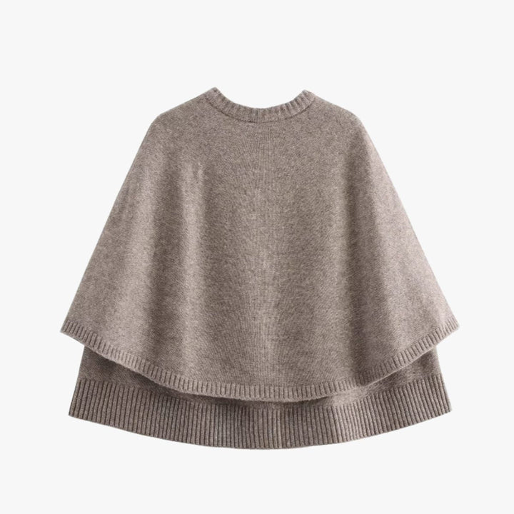 Women's Knit Poncho Cardigan with Button Front