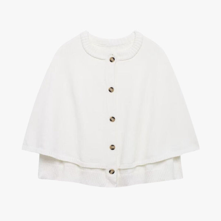 Women's Knit Poncho Cardigan with Button Front