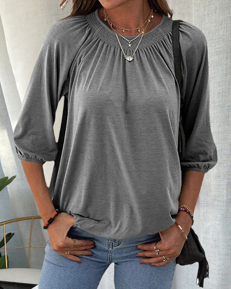 Chloe - Blouse with round neckline