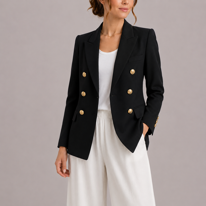 Double-breasted blazer women black