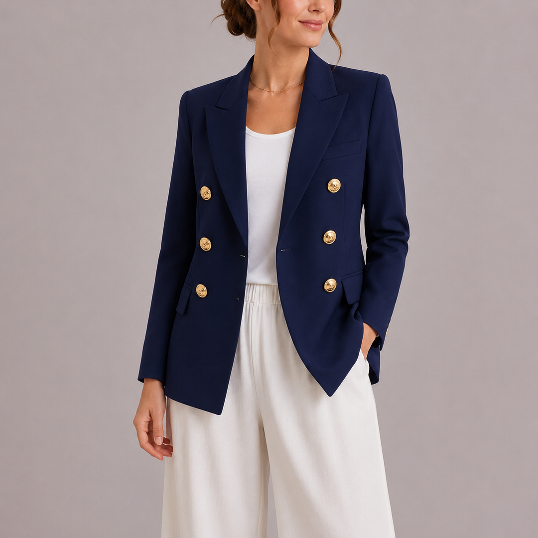 Double-breasted blazer women navy