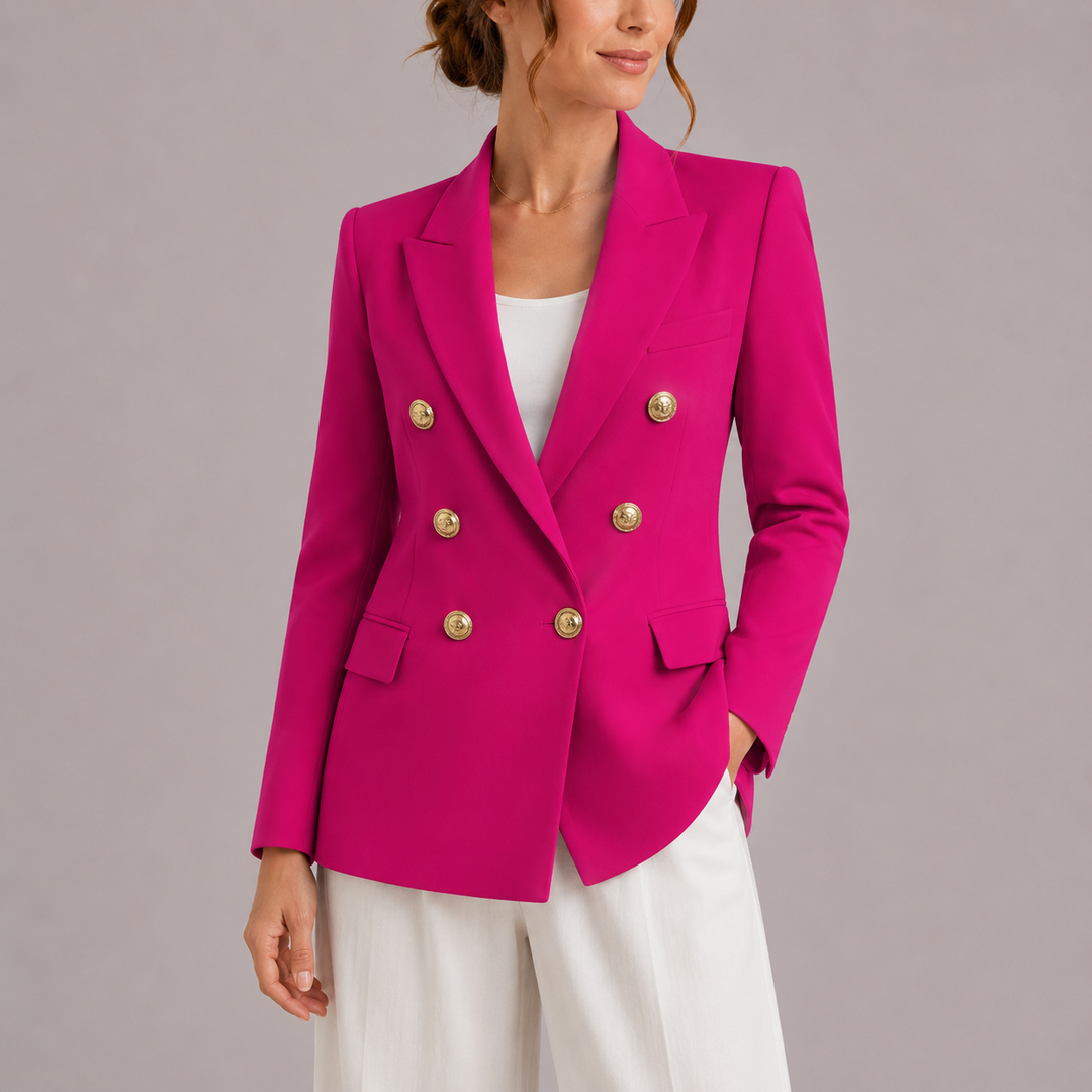 Double-breasted blazer women pink