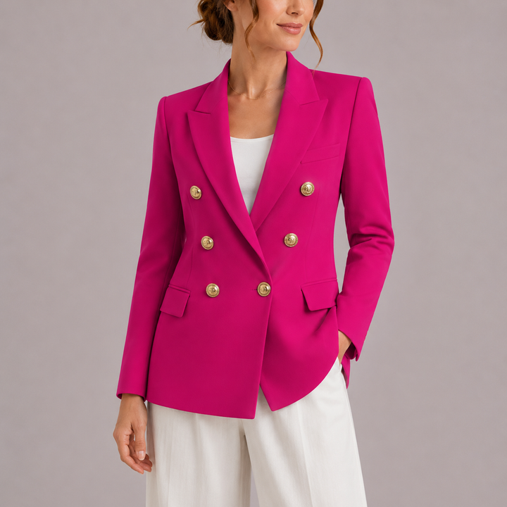 Double-breasted blazer women pink