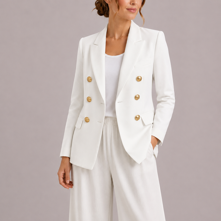 Double-breasted blazer women white