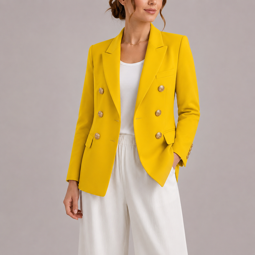 Double-breasted blazer women yellow