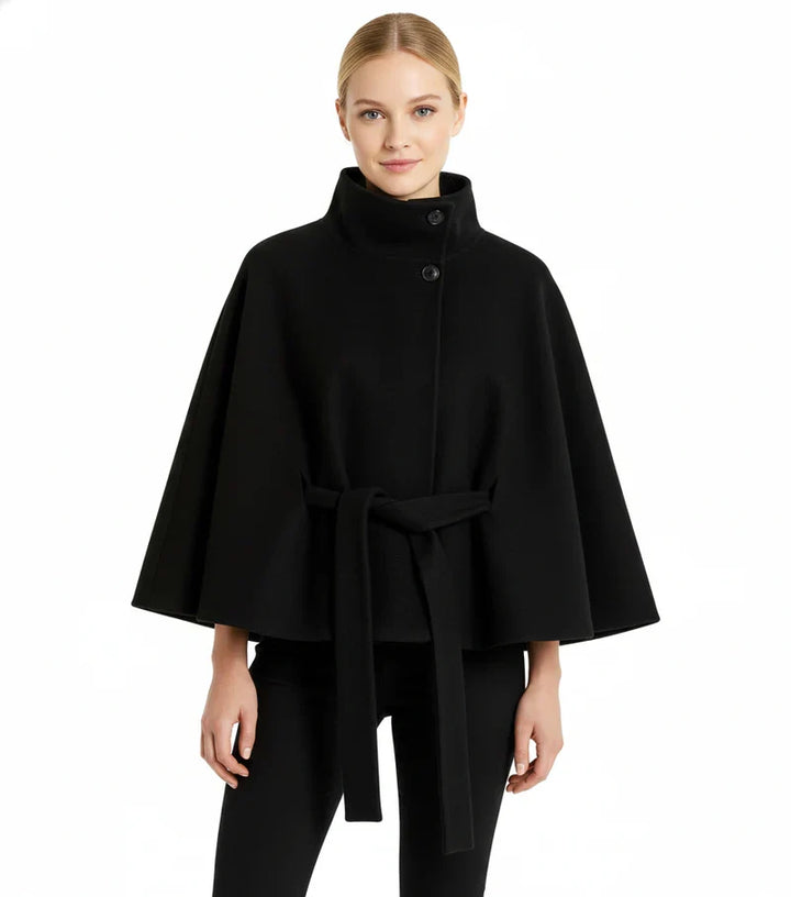 Wool blend coat women black