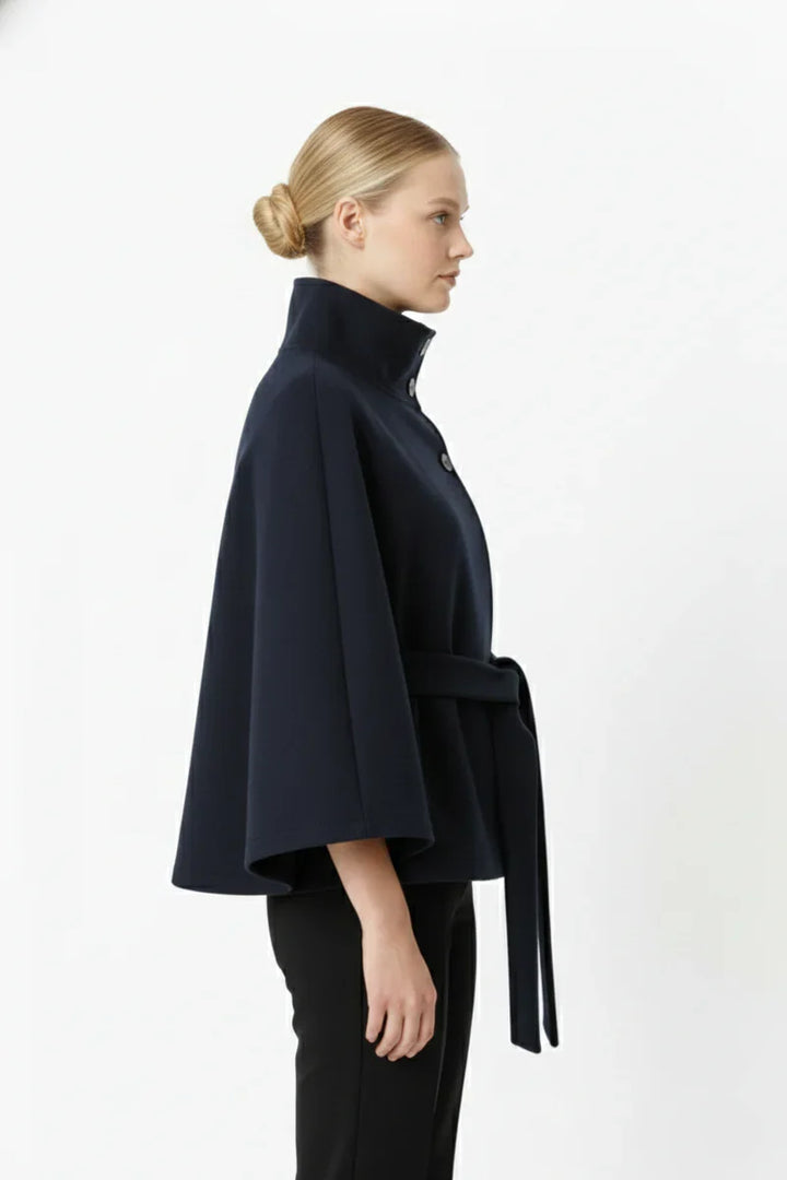Wool blend coat women detail