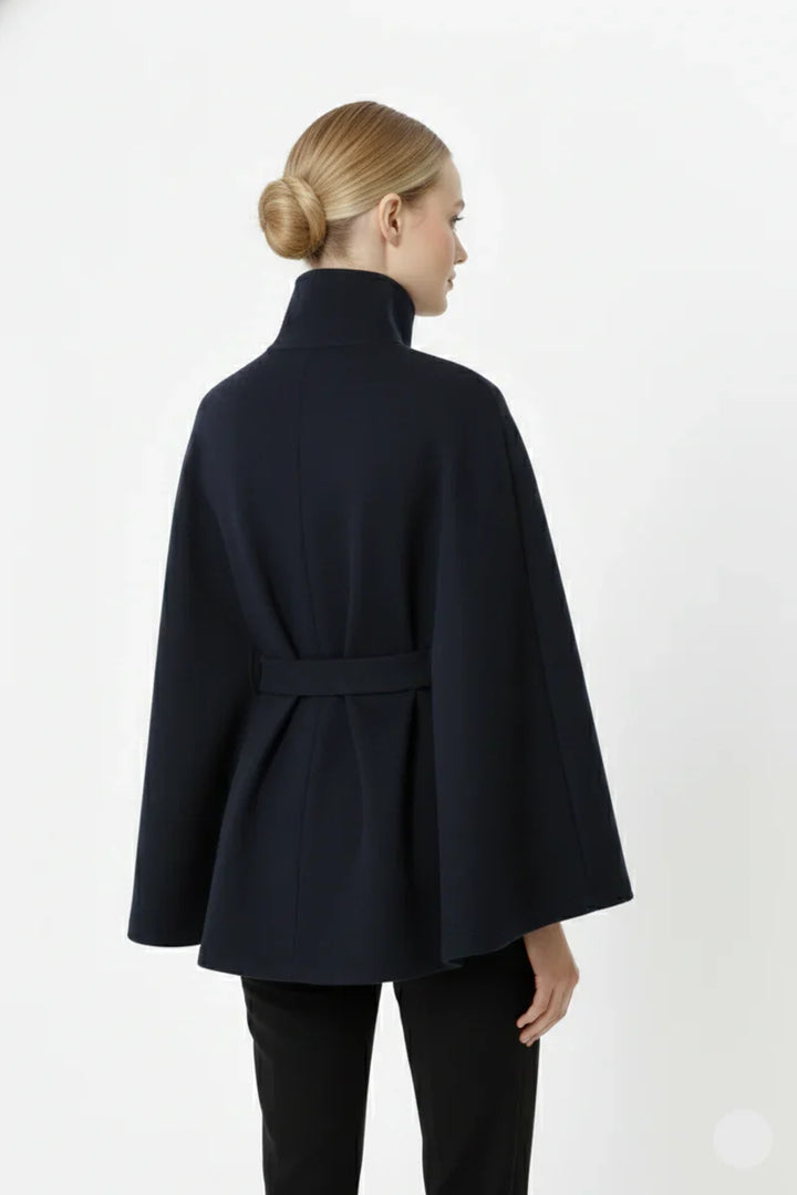 Wool blend coat women detail
