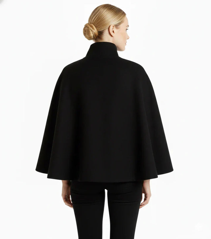 Wool blend coat women detachable belt detail