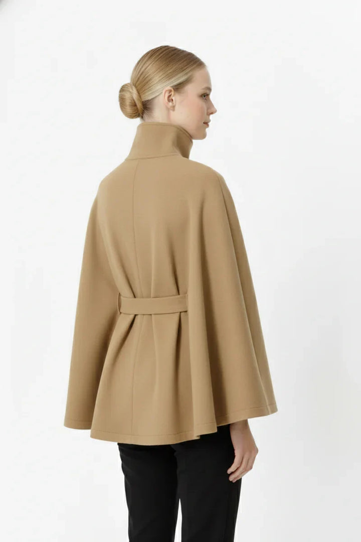Wool blend coat women detail