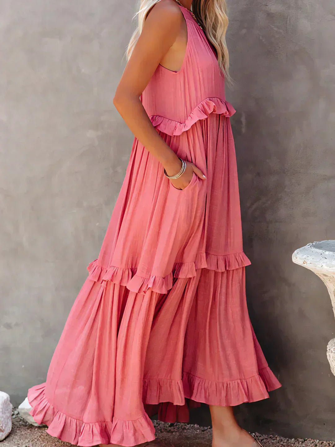 Robyn - Halter Ruffle Maxi Dress