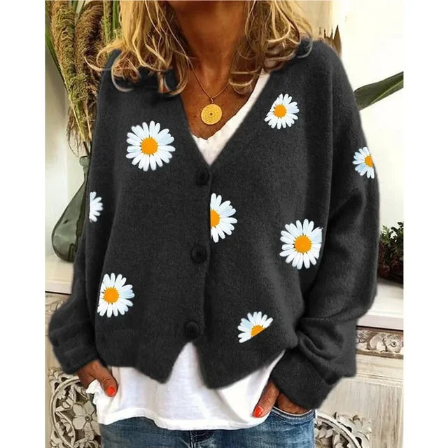 Annelina - Stylish Casual Floral Cardigan