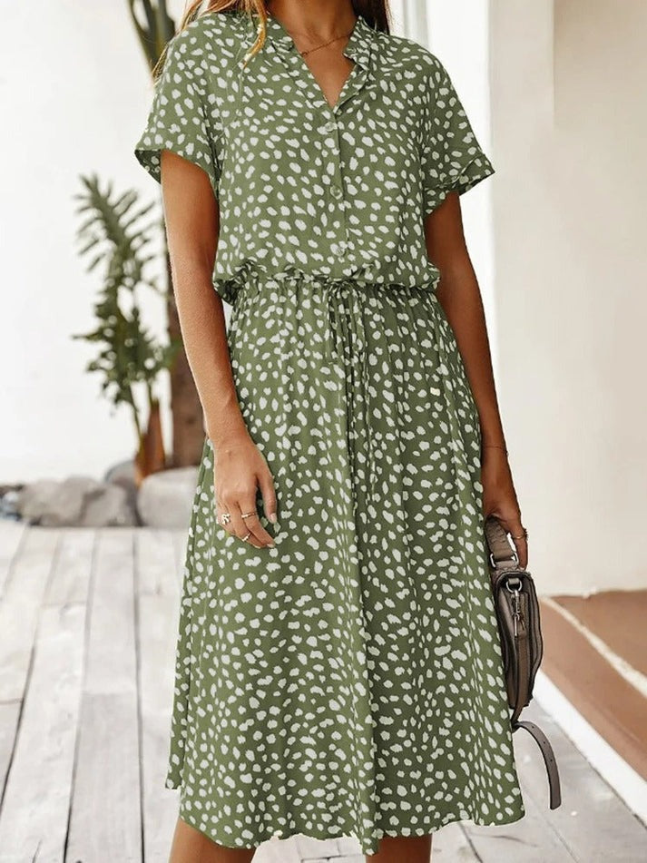 Victoria - Printed V-Neck Dress