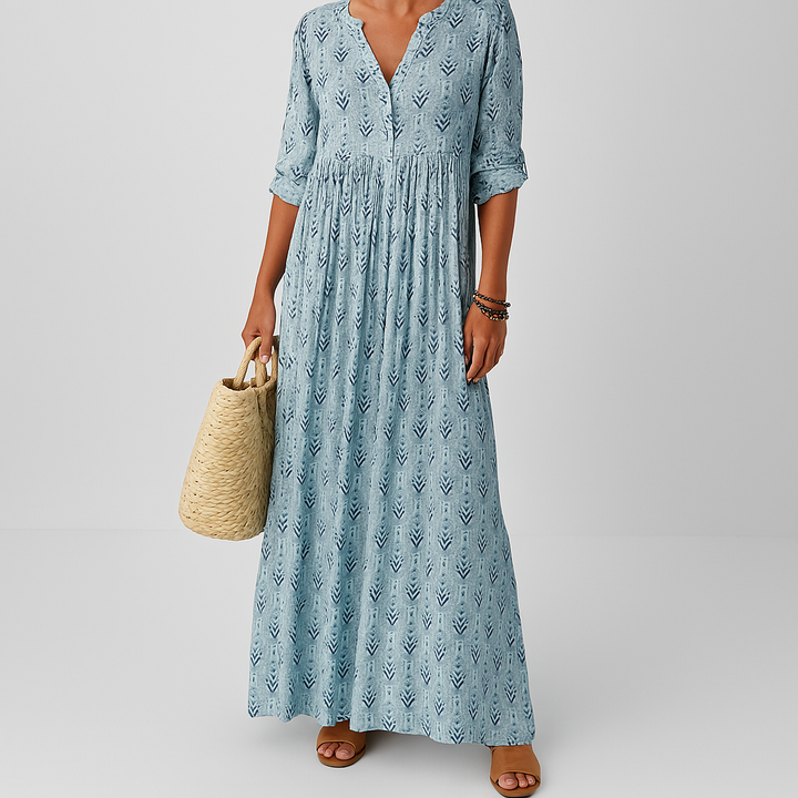 Grace - Long Sleeve Dress with Boho Print