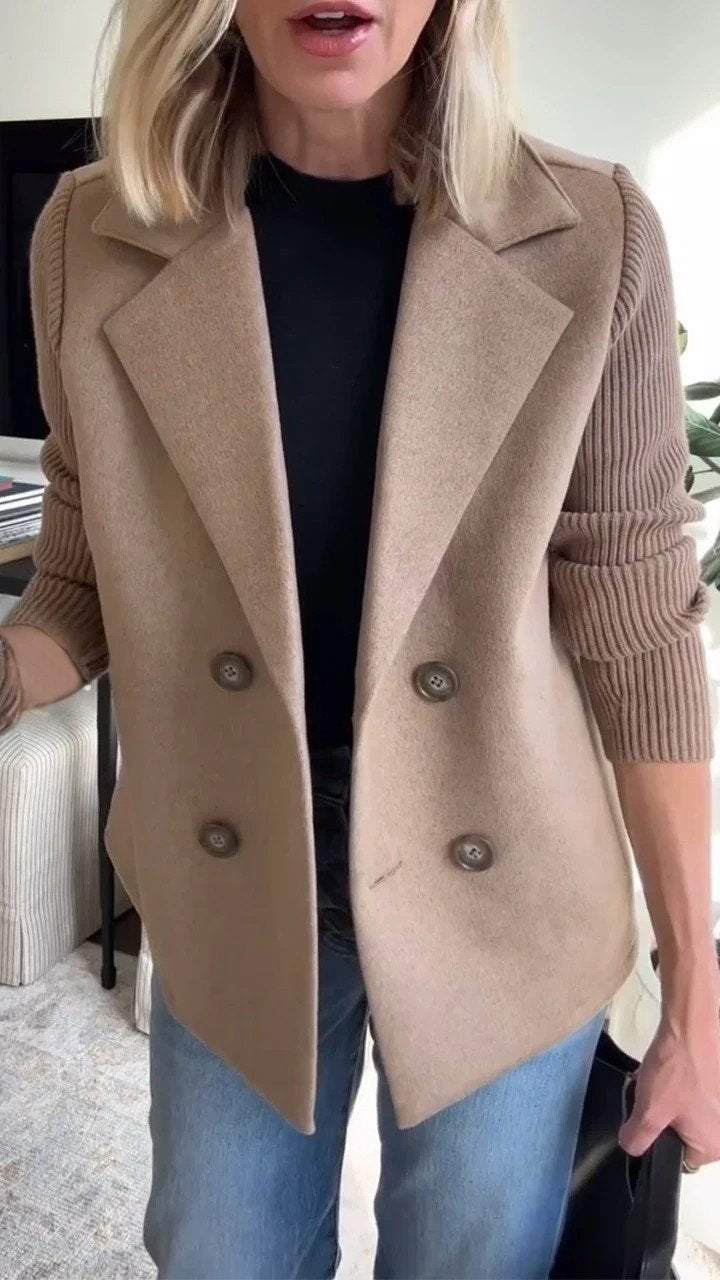 Ruby - Autumn Knit-Sleeve Blazer