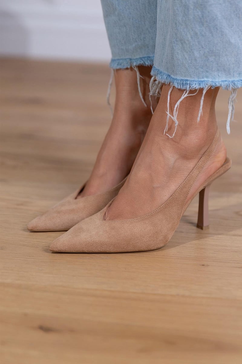 Giselle | Suede Slingback Heels