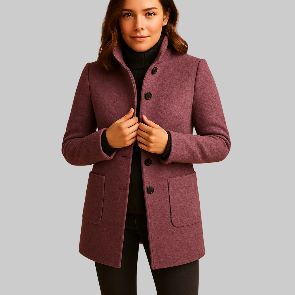 Soft winter coat women purple