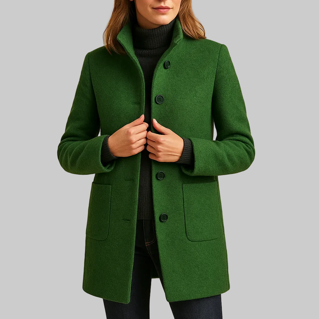 Soft winter coat women green