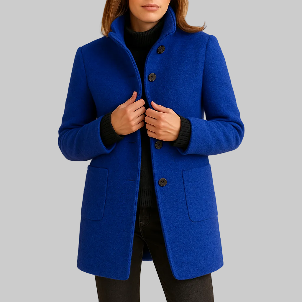 Soft winter coat women navy